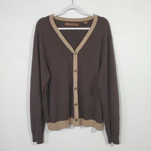 Perry Ellis Brown Cardigan Sweater (L)